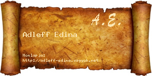 Adleff Edina névjegykártya